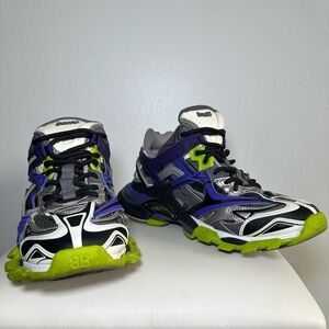 Balenciaga Purple and Green Sneakers Dynamic Design